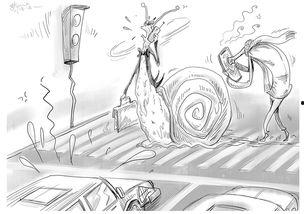 礼让的漫画,礼让之美，文明交通的生动写照